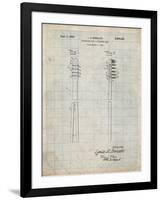 PP1102-Antique Grid Parchment Toothbrush Flexible Head Patent Poster-Cole Borders-Framed Giclee Print