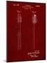 PP1102-Burgundy Toothbrush Flexible Head Patent Poster-Cole Borders-Mounted Giclee Print