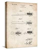 PP1103-Vintage Parchment Toothbrush Flexible Head Patent Poster-Cole Borders-Stretched Canvas