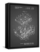 PP1104-Black Grid Toshiba Cassette Tape Recorder Patent Poster-Cole Borders-Framed Stretched Canvas