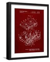 PP1104-Burgundy Toshiba Cassette Tape Recorder Patent Poster-Cole Borders-Framed Giclee Print