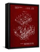 PP1104-Burgundy Toshiba Cassette Tape Recorder Patent Poster-Cole Borders-Framed Stretched Canvas