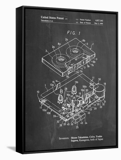 PP1104-Chalkboard Toshiba Cassette Tape Recorder Patent Poster-Cole Borders-Framed Stretched Canvas