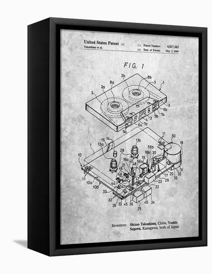 PP1104-Slate Toshiba Cassette Tape Recorder Patent Poster-Cole Borders-Framed Stretched Canvas
