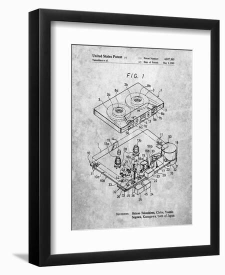 PP1104-Slate Toshiba Cassette Tape Recorder Patent Poster-Cole Borders-Framed Giclee Print