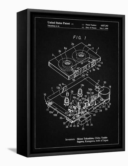 PP1104-Vintage Black Toshiba Cassette Tape Recorder Patent Poster-Cole Borders-Framed Stretched Canvas