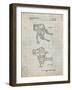 PP1107-Antique Grid Parchment Mattel Space Walking Toy Patent Poster-Cole Borders-Framed Giclee Print