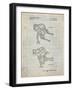 PP1107-Antique Grid Parchment Mattel Space Walking Toy Patent Poster-Cole Borders-Framed Giclee Print