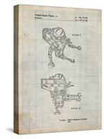 PP1107-Antique Grid Parchment Mattel Space Walking Toy Patent Poster-Cole Borders-Stretched Canvas