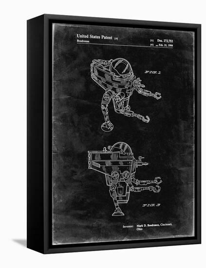 PP1107-Black Grunge Mattel Space Walking Toy Patent Poster-Cole Borders-Framed Stretched Canvas