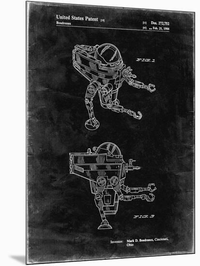 PP1107-Black Grunge Mattel Space Walking Toy Patent Poster-Cole Borders-Mounted Premium Giclee Print