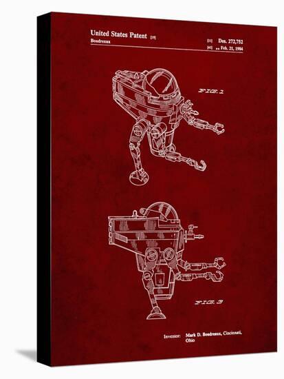 PP1107-Burgundy Mattel Space Walking Toy Patent Poster-Cole Borders-Stretched Canvas