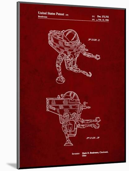 PP1107-Burgundy Mattel Space Walking Toy Patent Poster-Cole Borders-Mounted Giclee Print