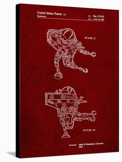 PP1107-Burgundy Mattel Space Walking Toy Patent Poster-Cole Borders-Stretched Canvas