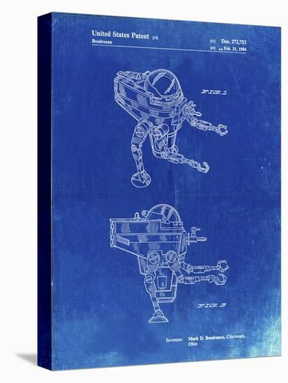 PP1107-Faded Blueprint Mattel Space Walking Toy Patent Poster-Cole Borders-Stretched Canvas