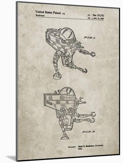 PP1107-Sandstone Mattel Space Walking Toy Patent Poster-Cole Borders-Mounted Giclee Print