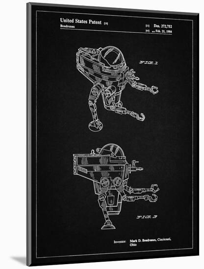 PP1107-Vintage Black Mattel Space Walking Toy Patent Poster-Cole Borders-Mounted Giclee Print