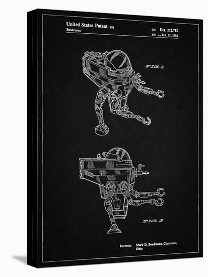 PP1107-Vintage Black Mattel Space Walking Toy Patent Poster-Cole Borders-Stretched Canvas