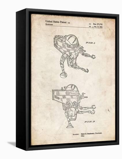 PP1107-Vintage Parchment Mattel Space Walking Toy Patent Poster-Cole Borders-Framed Stretched Canvas