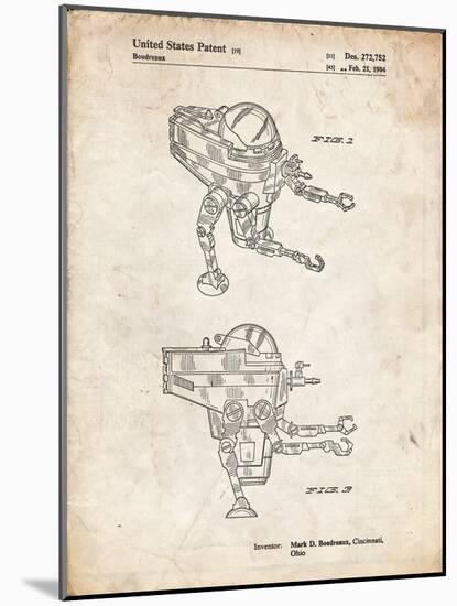 PP1107-Vintage Parchment Mattel Space Walking Toy Patent Poster-Cole Borders-Mounted Giclee Print