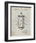 PP1109-Antique Grid Parchment Traffic Light 1923 Patent Poster-Cole Borders-Framed Giclee Print