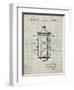 PP1109-Antique Grid Parchment Traffic Light 1923 Patent Poster-Cole Borders-Framed Giclee Print