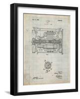 PP1110-Antique Grid Parchment Train Transmission Patent Poster-Cole Borders-Framed Giclee Print