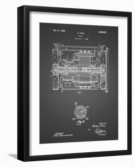 PP1110-Black Grid Train Transmission Patent Poster-Cole Borders-Framed Giclee Print