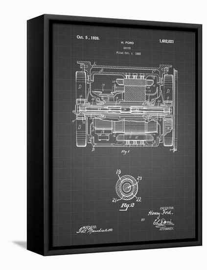 PP1110-Black Grid Train Transmission Patent Poster-Cole Borders-Framed Stretched Canvas