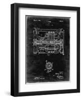 PP1110-Black Grunge Train Transmission Patent Poster-Cole Borders-Framed Premium Giclee Print