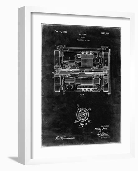 PP1110-Black Grunge Train Transmission Patent Poster-Cole Borders-Framed Giclee Print