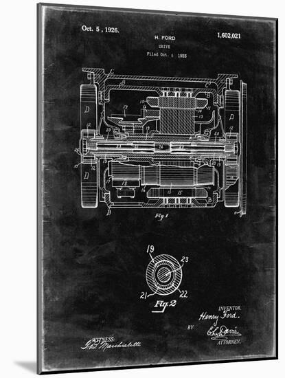 PP1110-Black Grunge Train Transmission Patent Poster-Cole Borders-Mounted Giclee Print