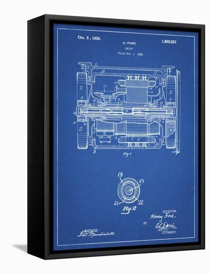 PP1110-Blueprint Train Transmission Patent Poster-Cole Borders-Framed Stretched Canvas