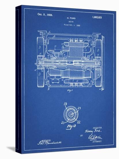 PP1110-Blueprint Train Transmission Patent Poster-Cole Borders-Stretched Canvas