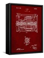 PP1110-Burgundy Train Transmission Patent Poster-Cole Borders-Framed Stretched Canvas