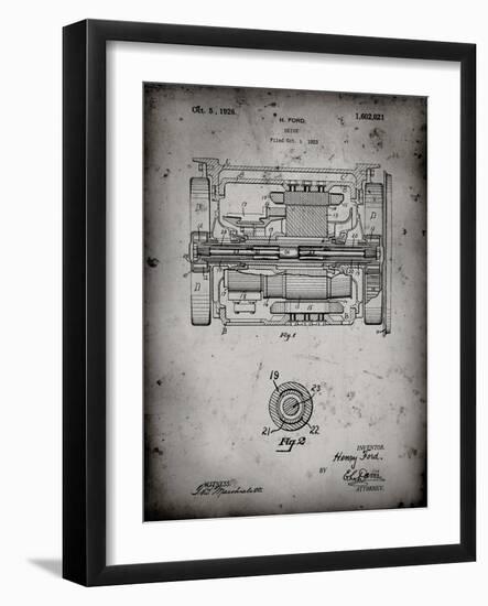 PP1110-Faded Grey Train Transmission Patent Poster-Cole Borders-Framed Giclee Print