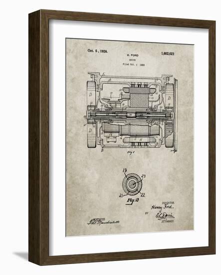 PP1110-Sandstone Train Transmission Patent Poster-Cole Borders-Framed Giclee Print