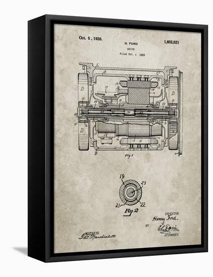 PP1110-Sandstone Train Transmission Patent Poster-Cole Borders-Framed Stretched Canvas