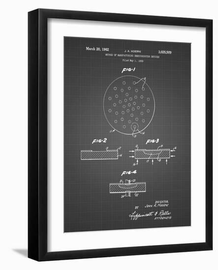 PP1113-Black Grid Transistor Semiconductor Patent Poster-Cole Borders-Framed Giclee Print