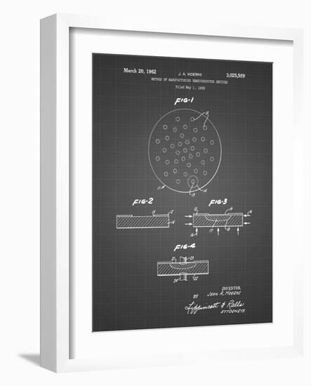 PP1113-Black Grid Transistor Semiconductor Patent Poster-Cole Borders-Framed Giclee Print