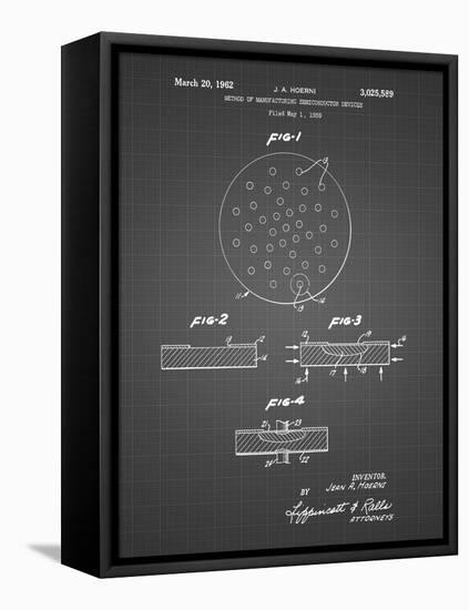 PP1113-Black Grid Transistor Semiconductor Patent Poster-Cole Borders-Framed Stretched Canvas