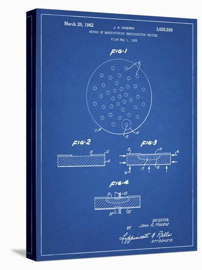 PP1113-Blueprint Transistor Semiconductor Patent Poster-Cole Borders-Stretched Canvas