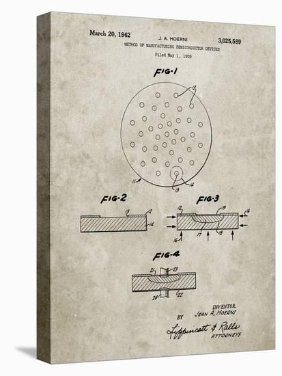 PP1113-Sandstone Transistor Semiconductor Patent Poster-Cole Borders-Stretched Canvas