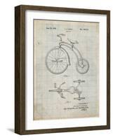 PP1114-Antique Grid Parchment Tricycle Patent Poster-Cole Borders-Framed Giclee Print