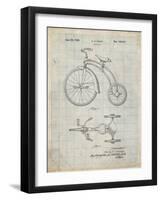 PP1114-Antique Grid Parchment Tricycle Patent Poster-Cole Borders-Framed Giclee Print