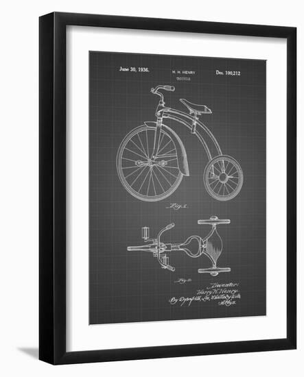 PP1114-Black Grid Tricycle Patent Poster-Cole Borders-Framed Giclee Print