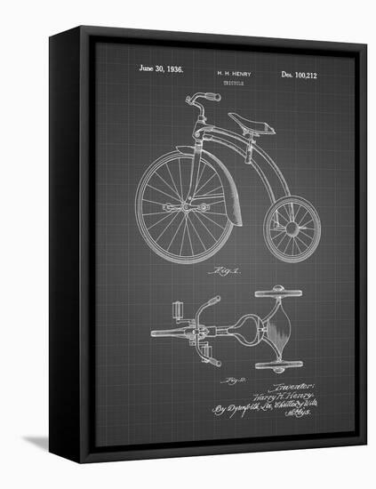 PP1114-Black Grid Tricycle Patent Poster-Cole Borders-Framed Stretched Canvas