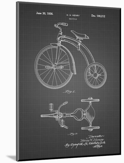 PP1114-Black Grid Tricycle Patent Poster-Cole Borders-Mounted Giclee Print