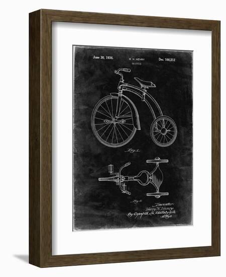 PP1114-Black Grunge Tricycle Patent Poster-Cole Borders-Framed Premium Giclee Print