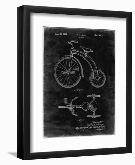 PP1114-Black Grunge Tricycle Patent Poster-Cole Borders-Framed Premium Giclee Print